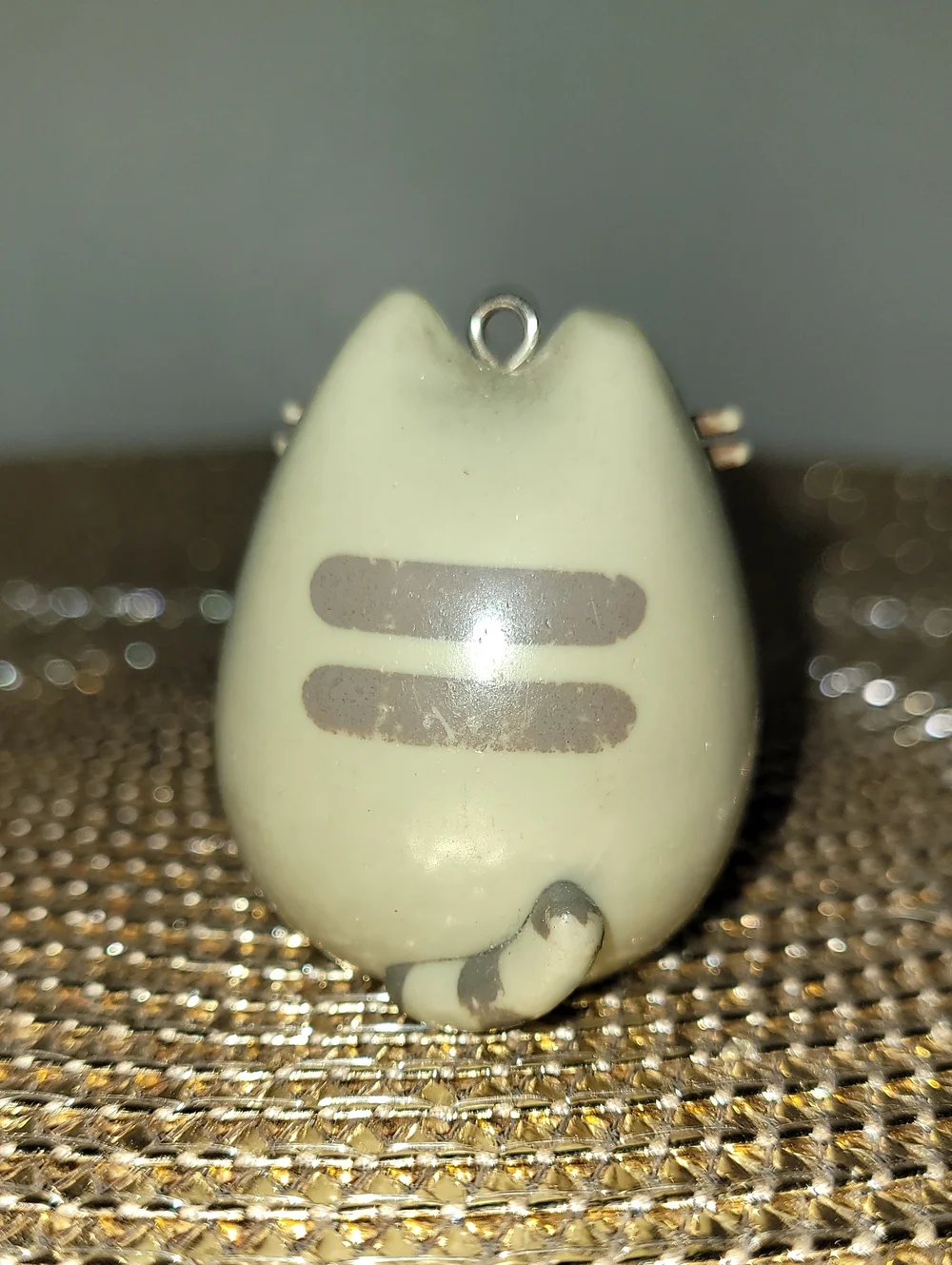 Cute Gray Cat Charm with Pink & Yellow Donut - Small Pets Accessory